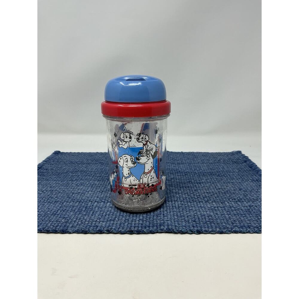 Vintage Disney 101 Dalmatians Double Wall Plastic Glitter Tumbler Cup KIBOUKI
